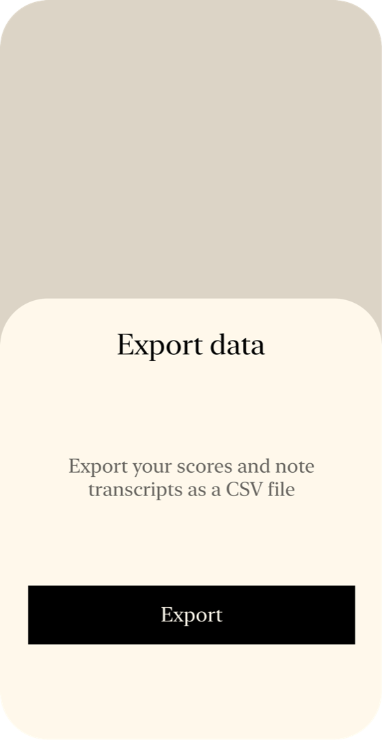 Export your scores and notes