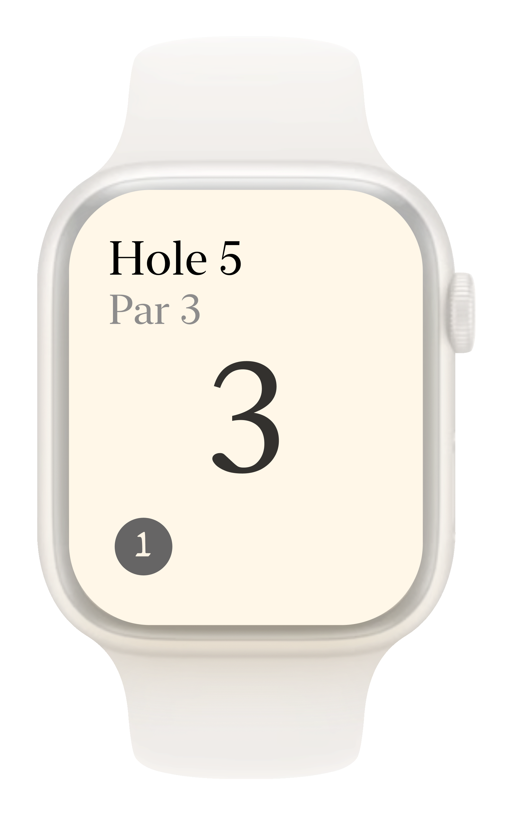 Sightline Scorebook on Apple Watch showing hole and score